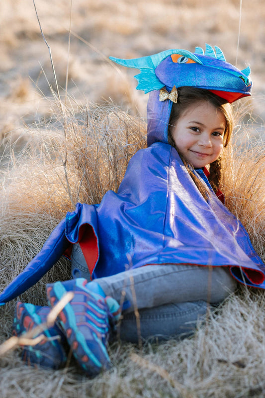 Cape de dragon azur métallique