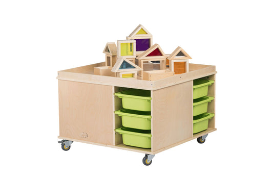 Centre d'activités avec 12 bacs de rangement