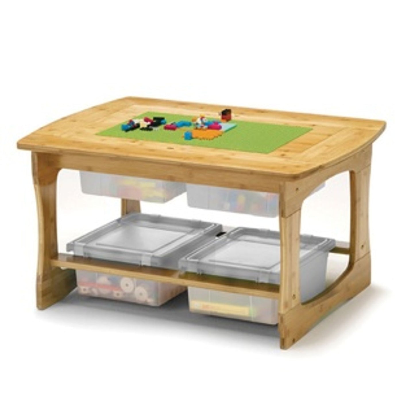 Bamboo Sensory and Construction Bricks Table