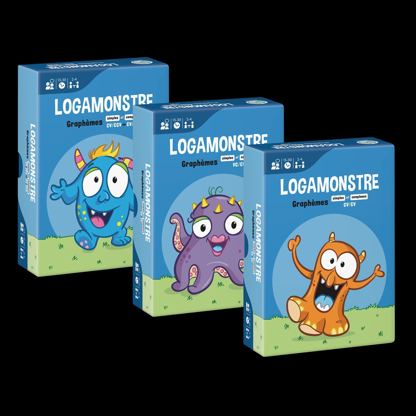 LOGAMONSTRES - Ensemble 3 - Logatomes de deux syllabes avec graphèmes simples et complexes