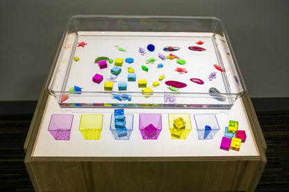 Table lumineuse sur meuble