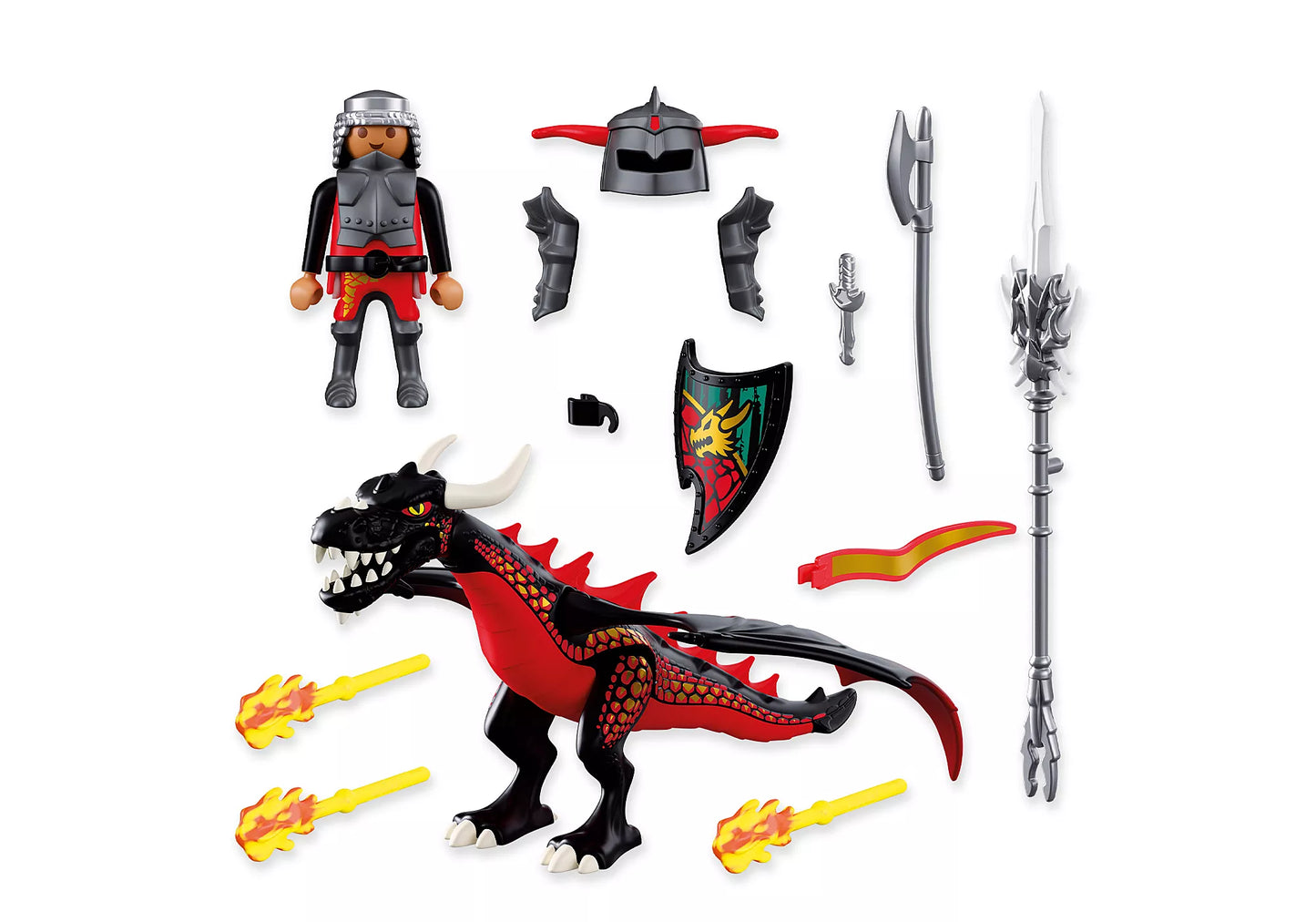 Playmobil - 72114 -Black dragon & knight
