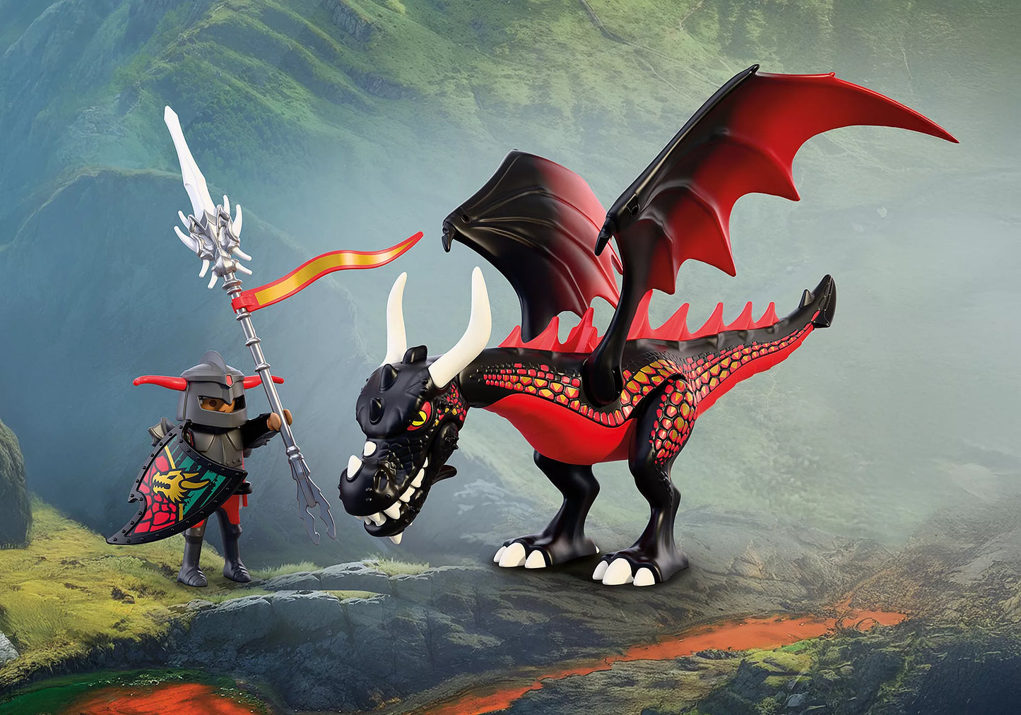 Playmobil - 72114 -Black dragon & knight