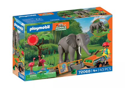 Playmobil - 72068 - Éléphants et soigneur animalier