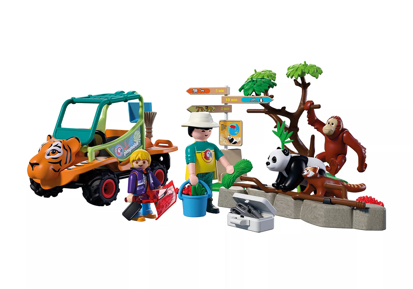 Playmobil - 72072 - zoo : Gardien de zoo et véhicule