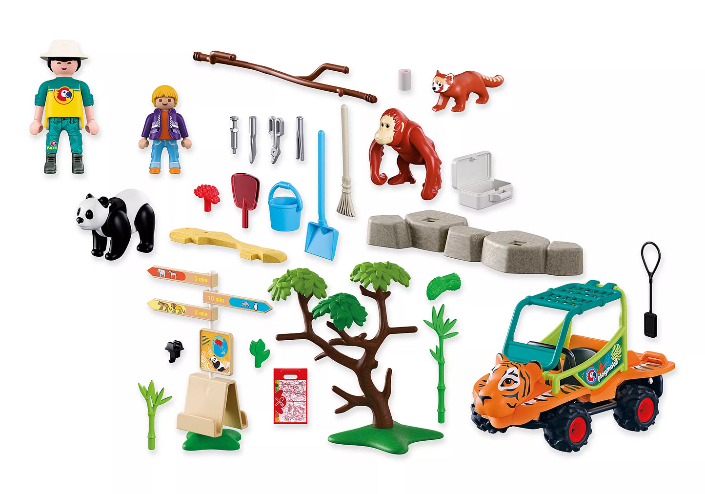 Playmobil - 72072 - zoo : Gardien de zoo et véhicule