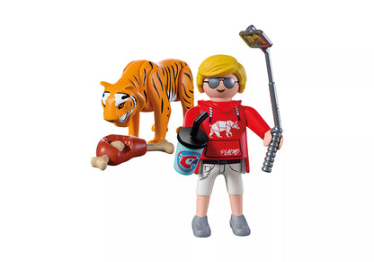 Playmobil - 72089 - Zoo : Tiger and visitor