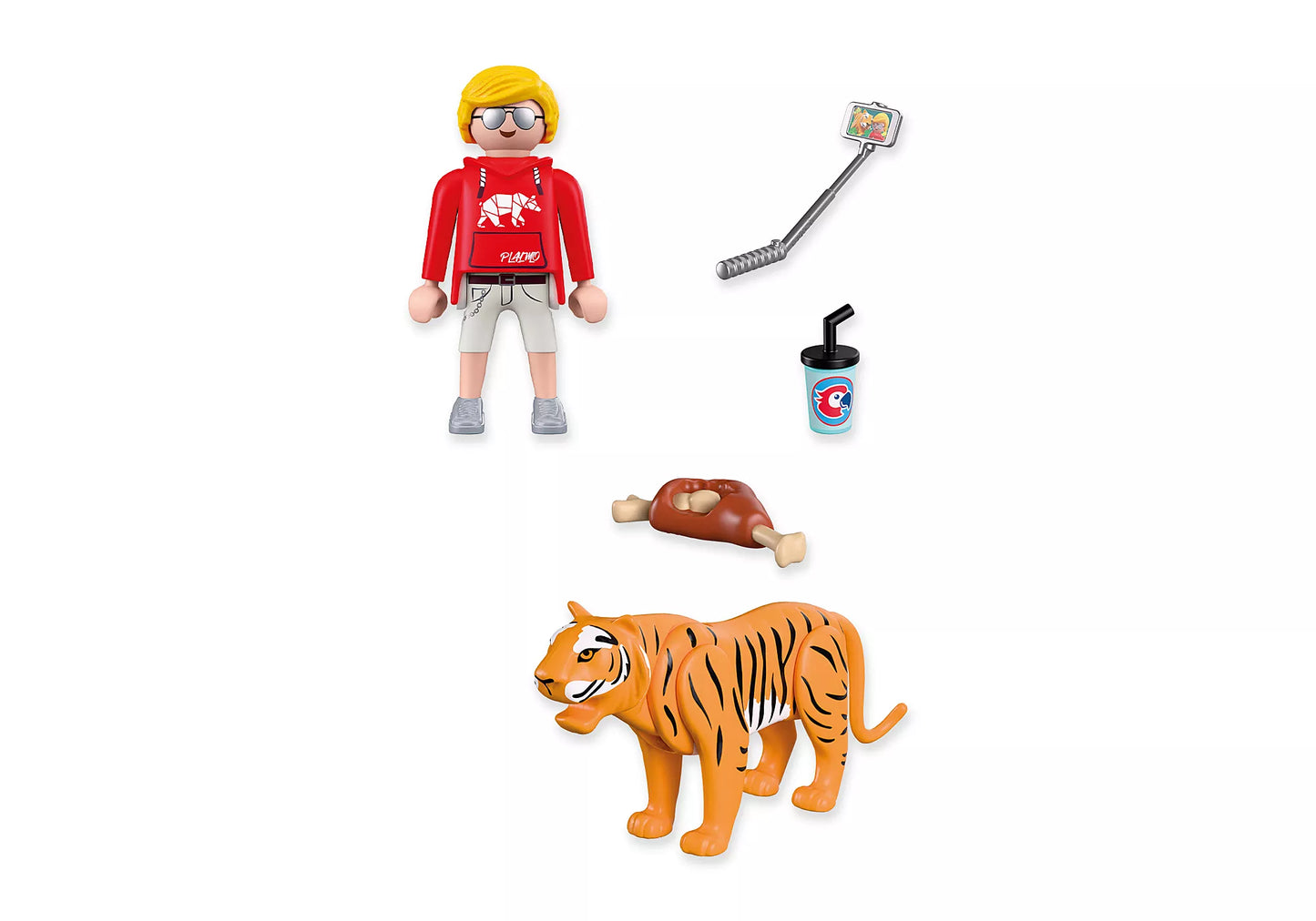 Playmobil - 72089 - Zoo : Tiger and visitor