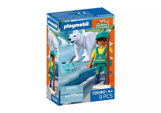 Playmobil - 72090 - Zoo : polar bear and zookeeper