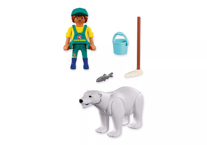 Playmobil - 72090 - Zoo : Ours polaire et gardien de zoo