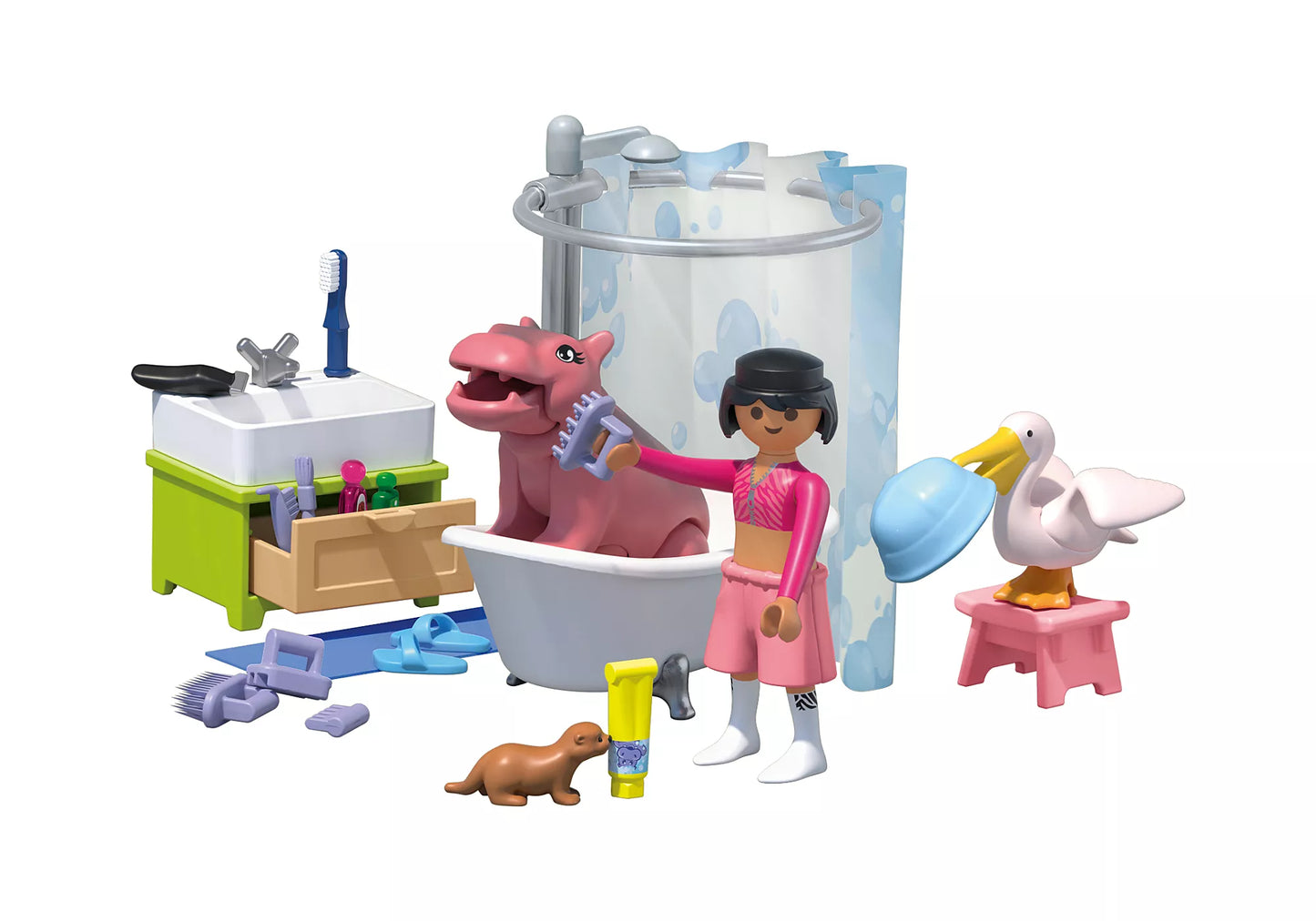 Playmobil - 71950 - Animals & Friends L'heure du bain des animaux