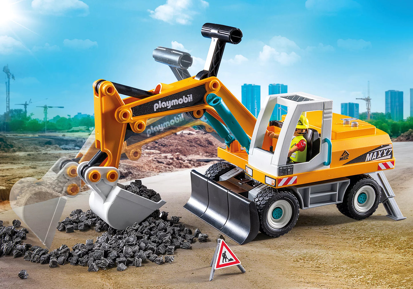Playmobil - 71749 - Pelle mecanique avec ouvrier
