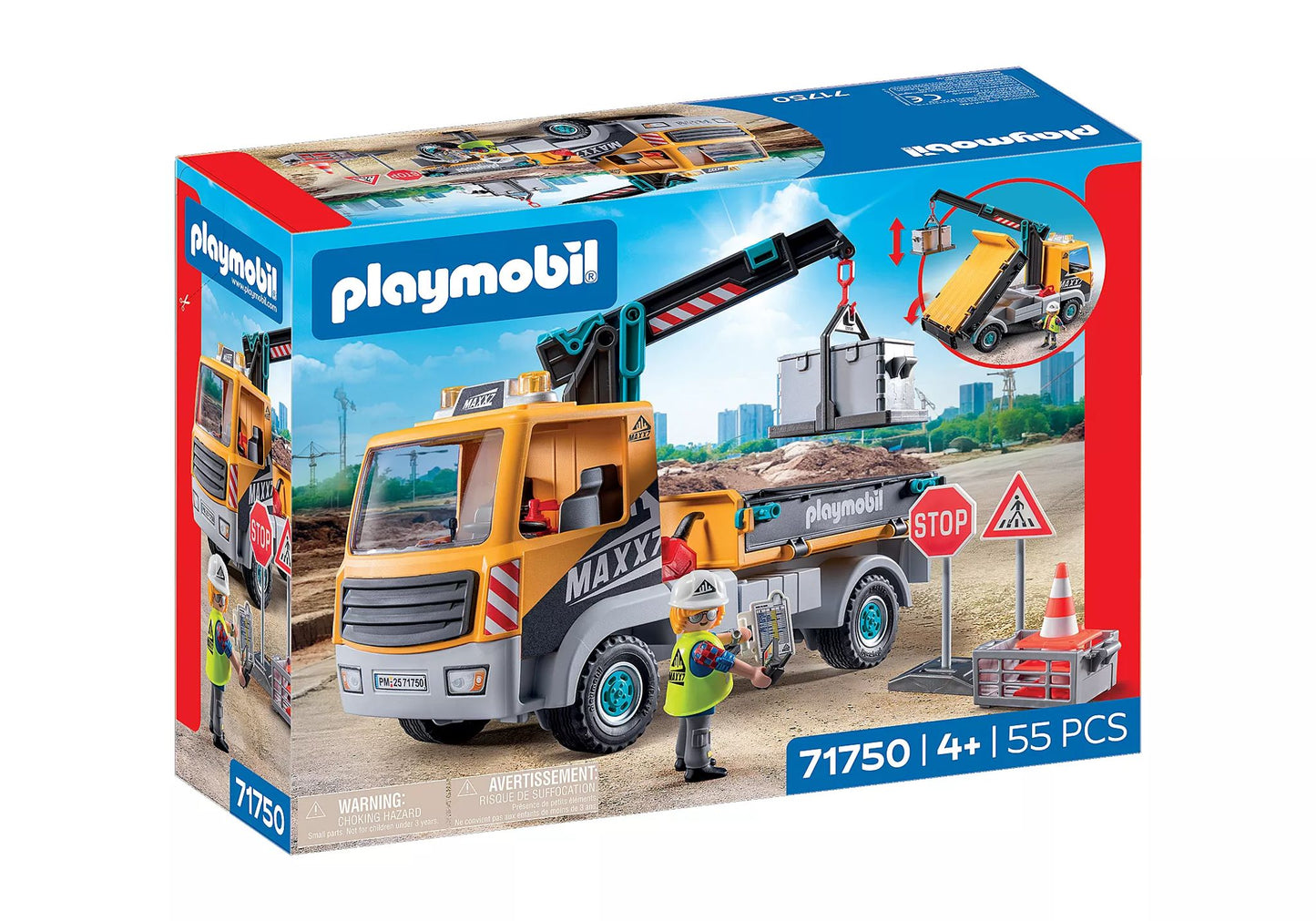 Playmobil -71750 - Camion de chantier avec grue