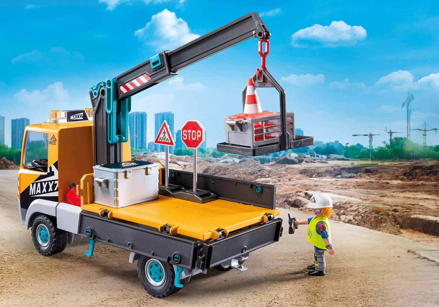 Playmobil -71750 - Camion de chantier avec grue