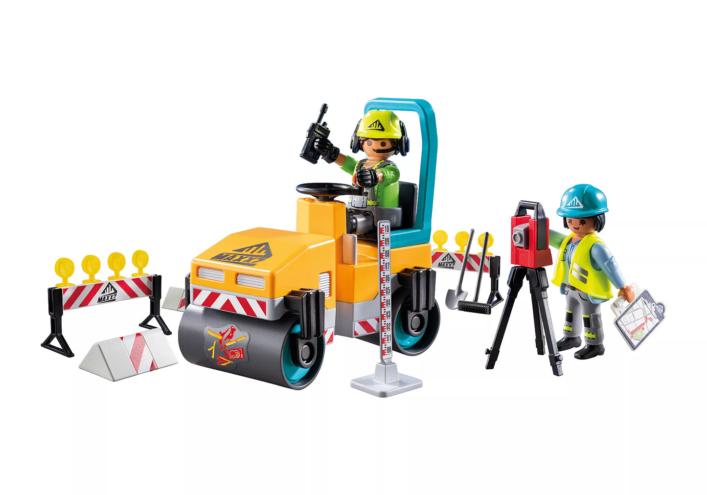 Playmobil - 71751 - Ouvrier avec rouleau compresseur