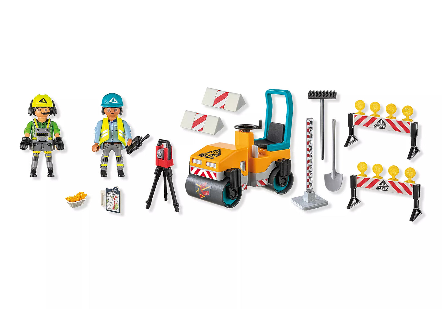 Playmobil - 71751 - Ouvrier avec rouleau compresseur