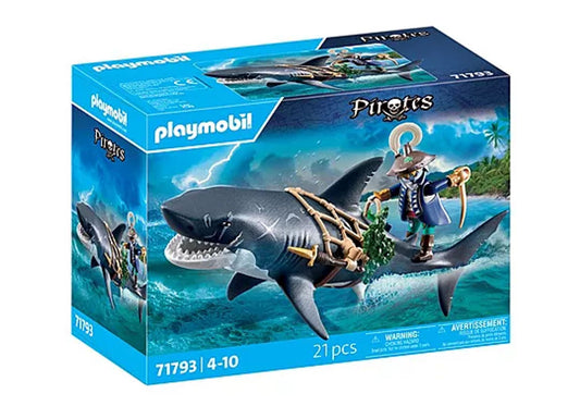 Playmobil - 71793 - Giant shark with pirate