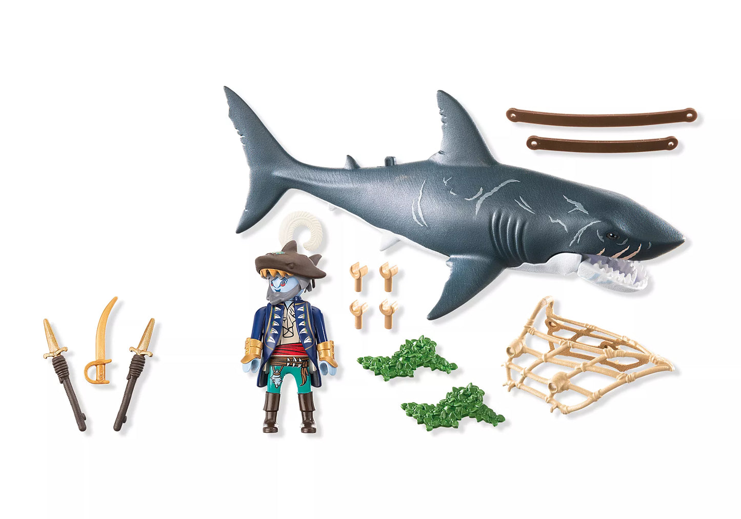 Playmobil - 71793 - Giant shark with pirate