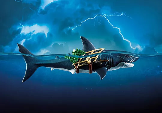 Playmobil - 71793 - Giant shark with pirate