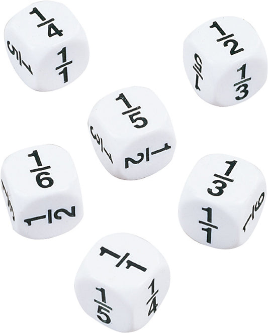 Dés de fractions en plastique