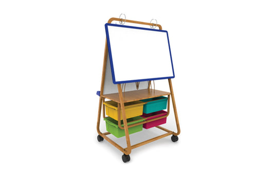 Chevalet mobile à 4 bacs en bambou