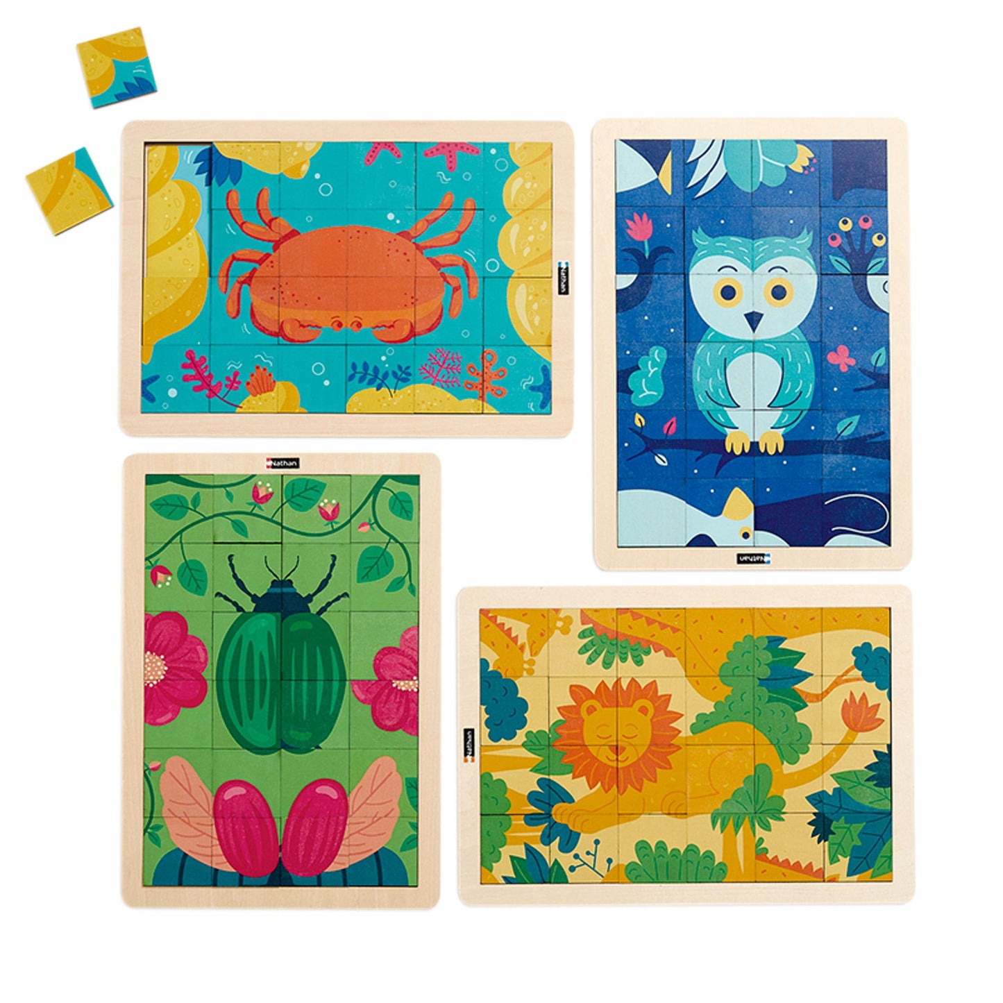 Set of 4 Magic Animal Puzzles – 24 pcs