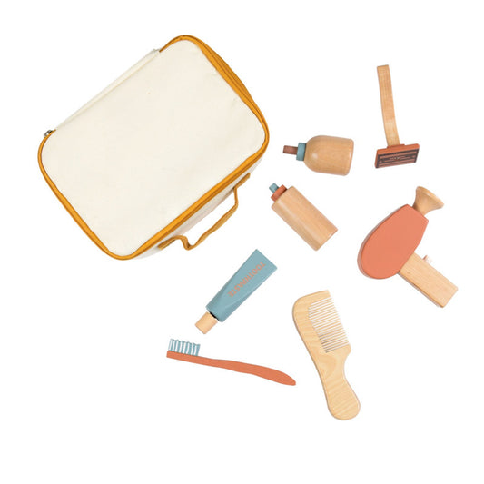 Kit de rasage dans une valise en tissu