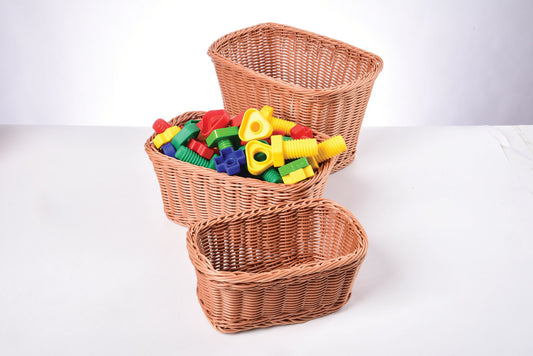 Paniers tissés en plastique rectangulaires