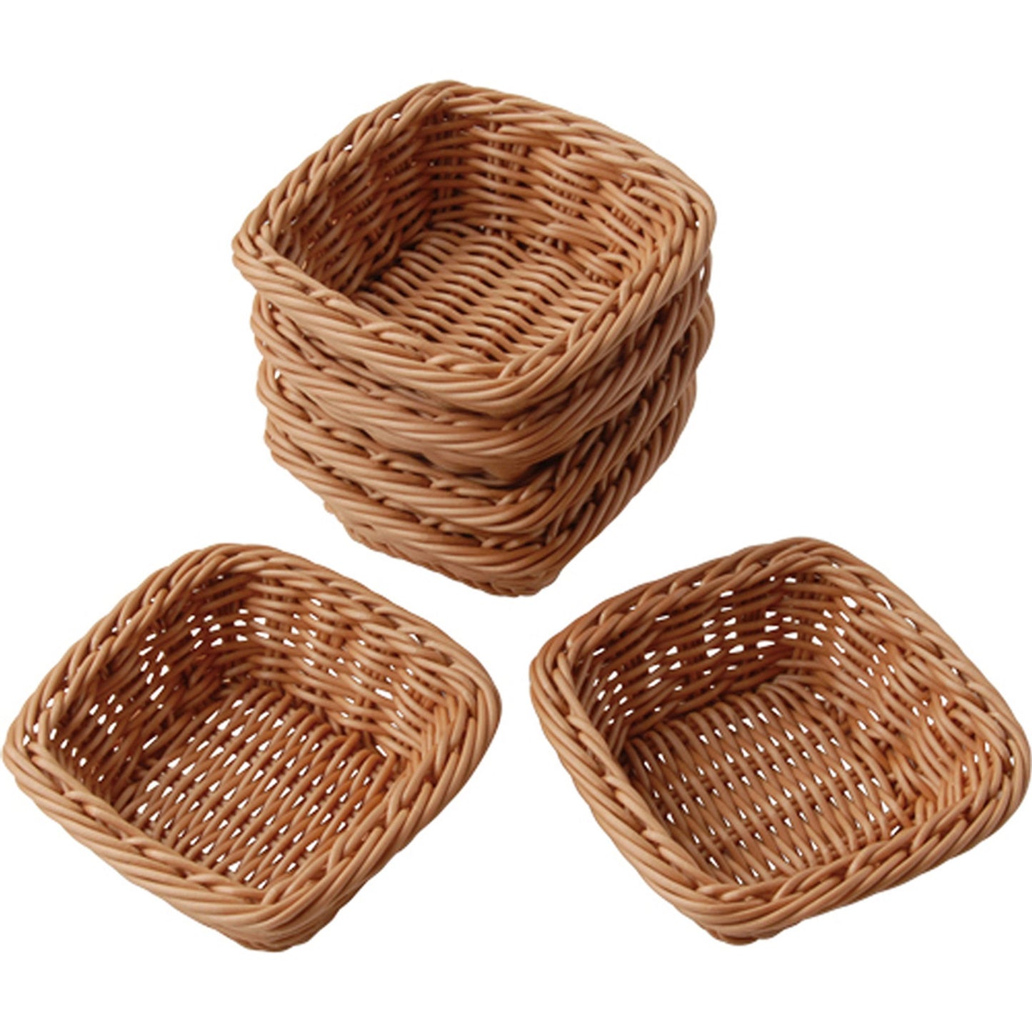 Paniers tissés en plastique carrés