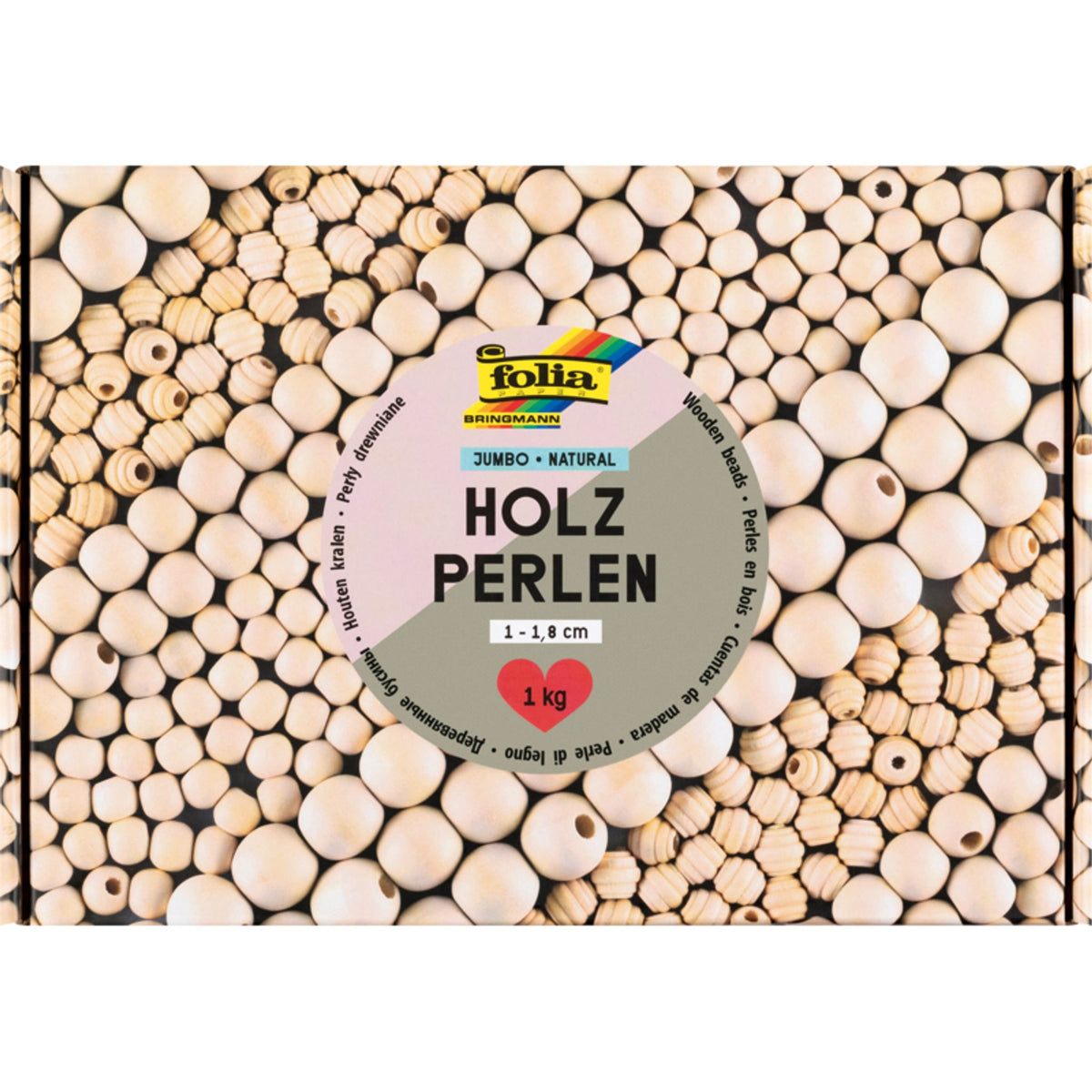 Jumbo Wooden Beads – Natural – 1 kg