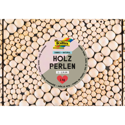 Jumbo Wooden Beads – Natural – 1 kg
