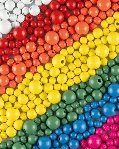 Jumbo Wooden Beads – Basic Colours – 1 kg