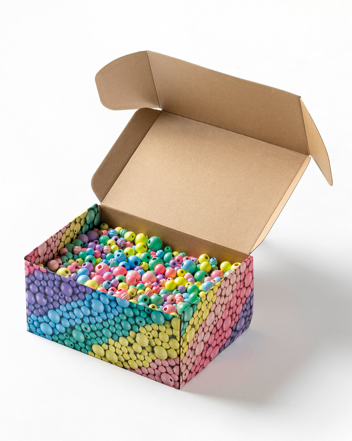 Jumbo Wooden Beads – Pastel – 1 kg