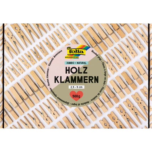 Jumbo Natural Wooden Pegs – 500 g