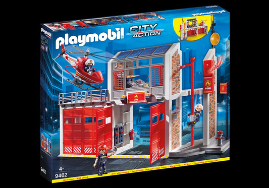 Playmobil - Caserne de pompiers avec hélicoptère