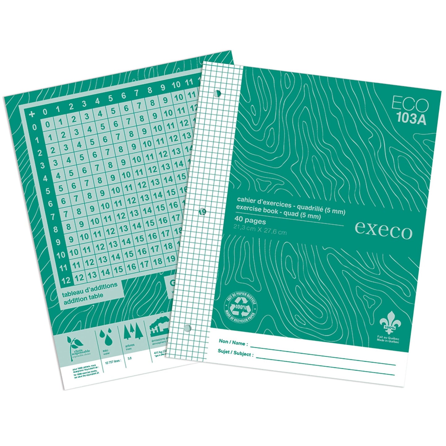 Cahiers séries Géo-écolo EC103A – Quadrillé 0.5 cm