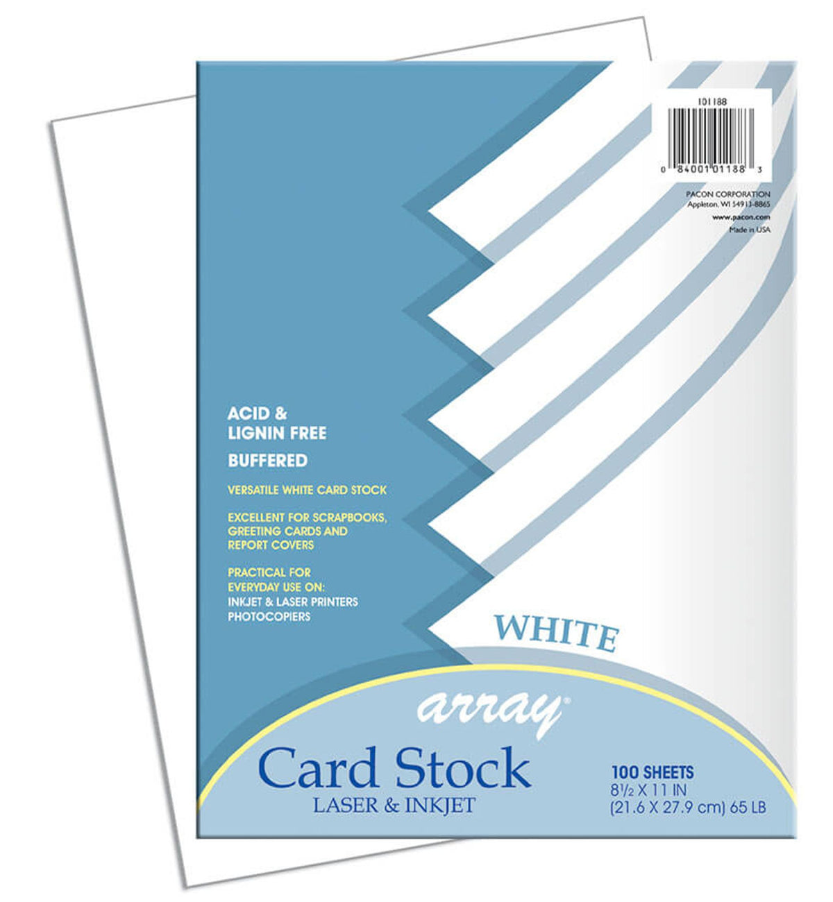 Carton blanc Array 8 1/2 x 11 po – 100 feuilles pour arts et projets scolaires