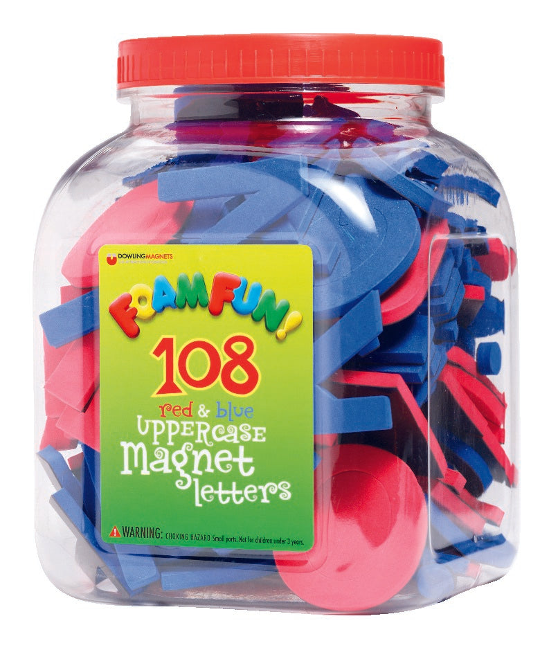 Lettres magnétiques en mousse rouge et bleue