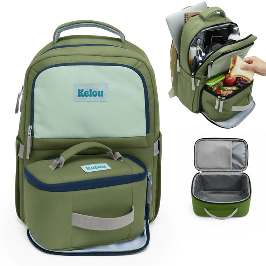 KELOU Grand sac a dos 2 en 1 Vert