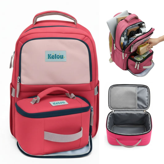 KELOU Grand sac a dos 2 en 1 Rouge