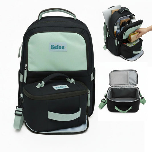 KELOU Mini sac a dos 2 en 1 Noir/Sauge