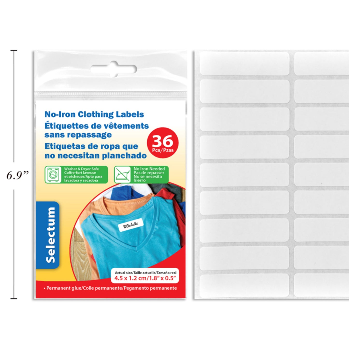 No-Iron Clothing Labels – 36 Pack