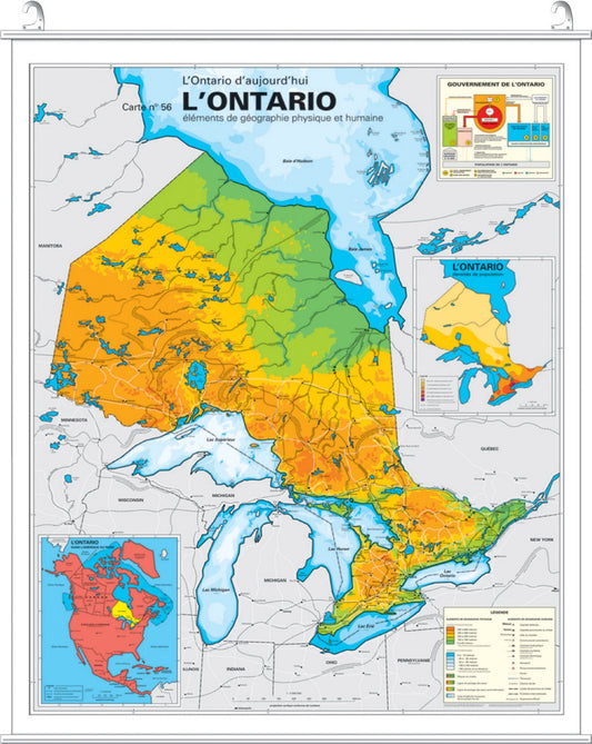 L'Ontario / carte physique et humaine