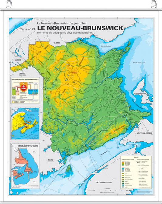 Le Nouveau-Brunswick / carte physique et humaine