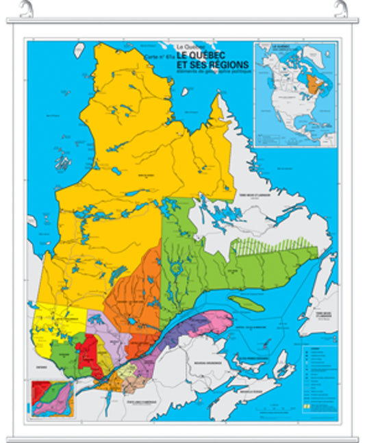 N° 61 le québec et ses régions - french map