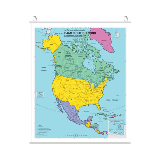 L'Amérique du Nord et l'Amérique centrale / carte politique