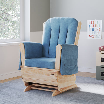 Fauteuil berçant tissu microfibre bleu