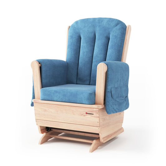 Fauteuil berçant tissu microfibre bleu