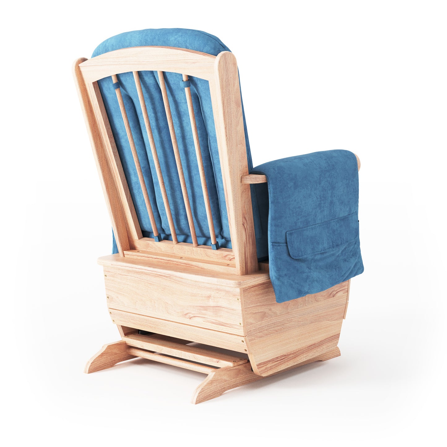 Fauteuil berçant tissu microfibre bleu