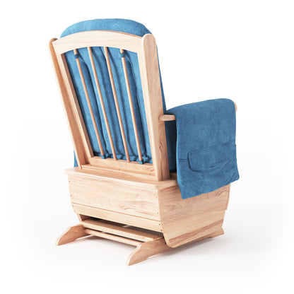 Fauteuil berçant tissu microfibre bleu